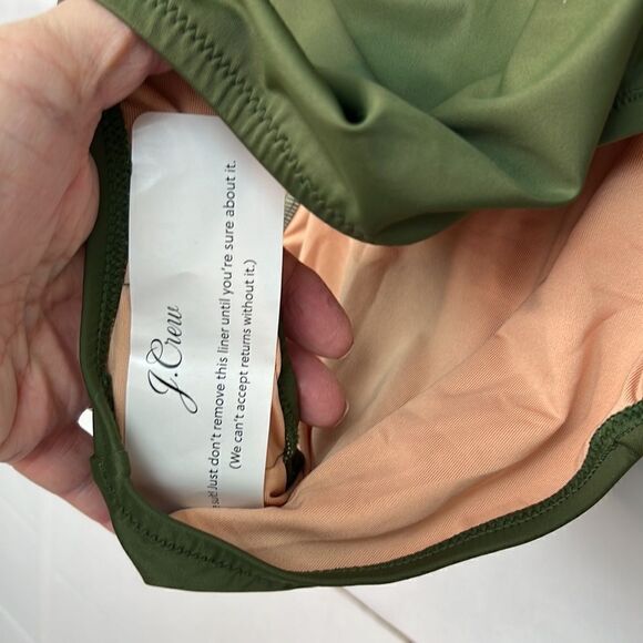 J.Crew Olive Green ruched wide strap swimsuit NWT - Picture 7 of 15